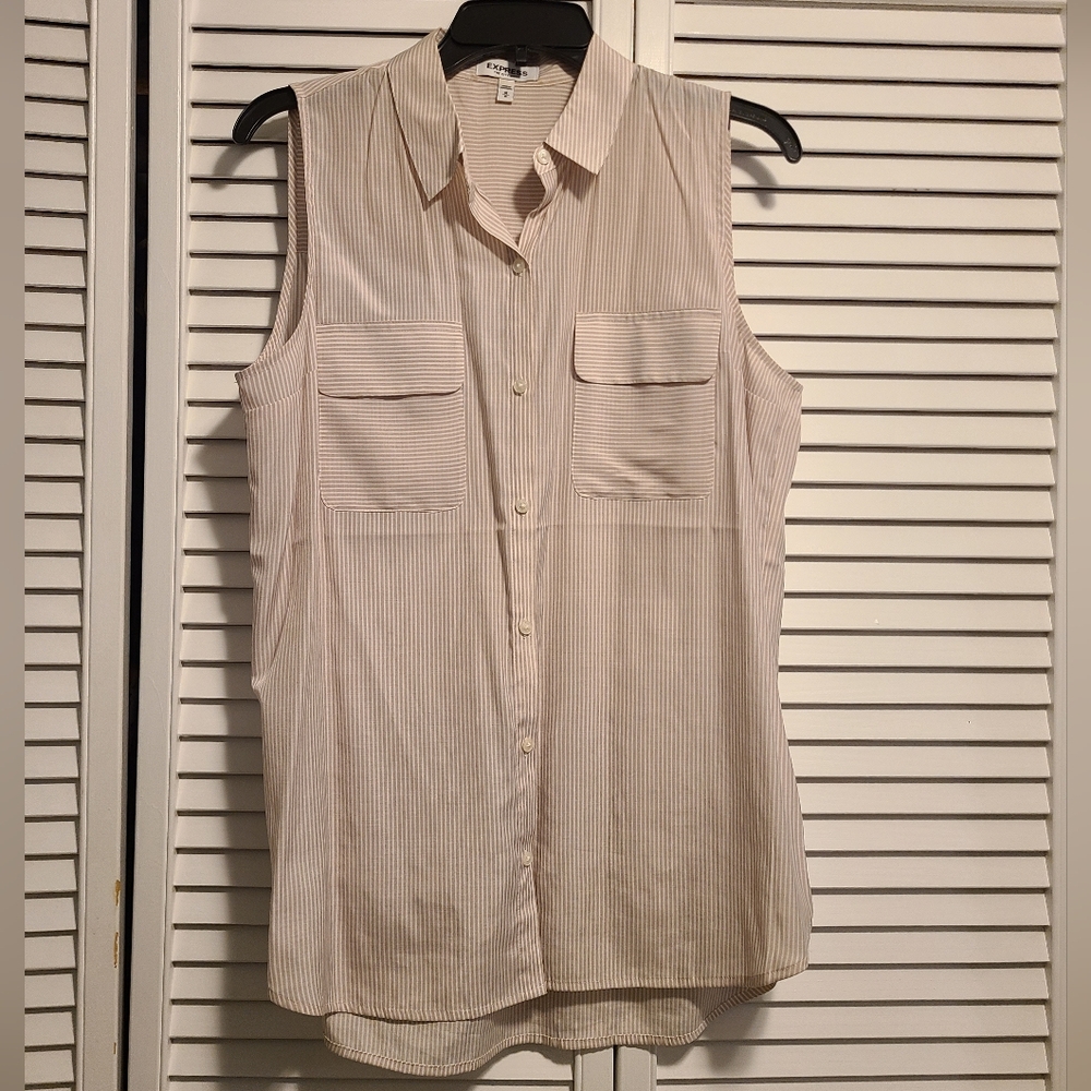 Express Striped Sleeveless Blouse